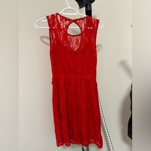 Red lace dress